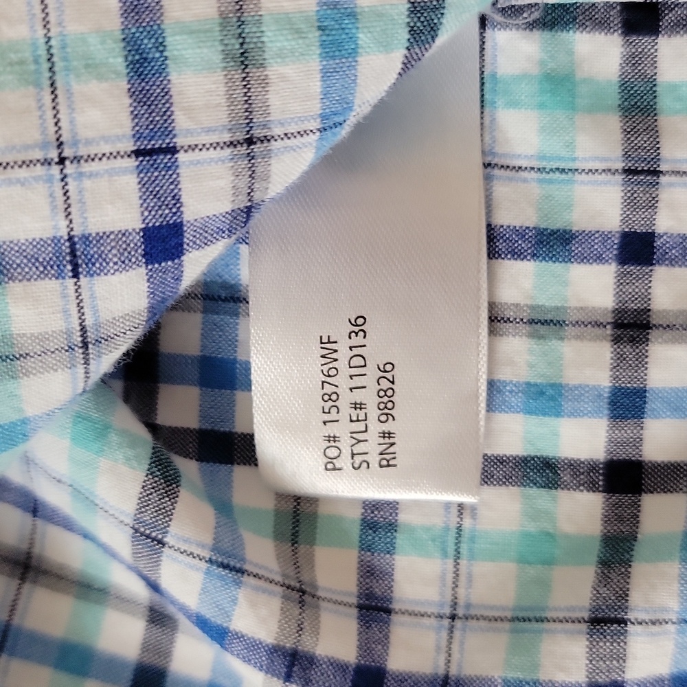 U.S. Polo Assn Men’s Plaid Button‑Down Shirt Blue White Gray Short Sleeve Sze 2X - Picture 6 of 10